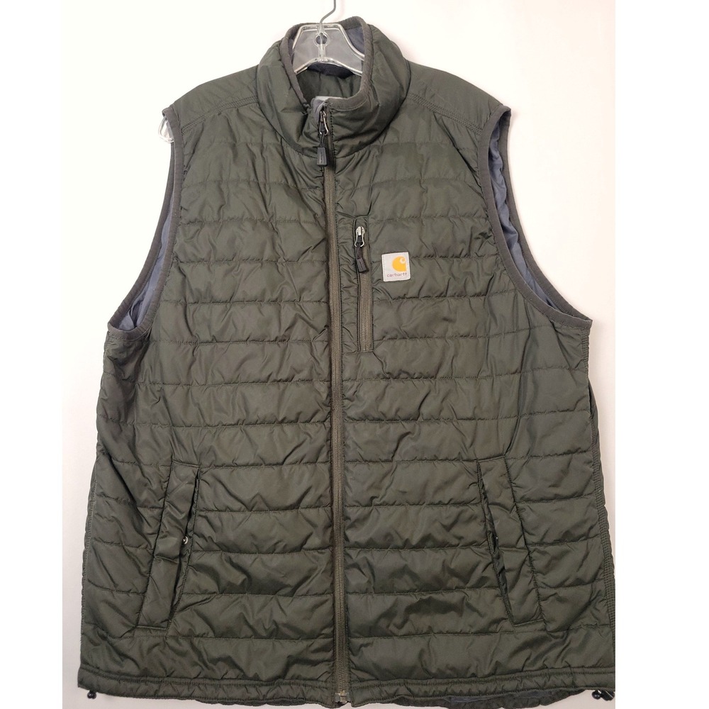 Carhartt Gilliam Vest Mens XL Tall Green Quilted Insulated Nylon 102286 306